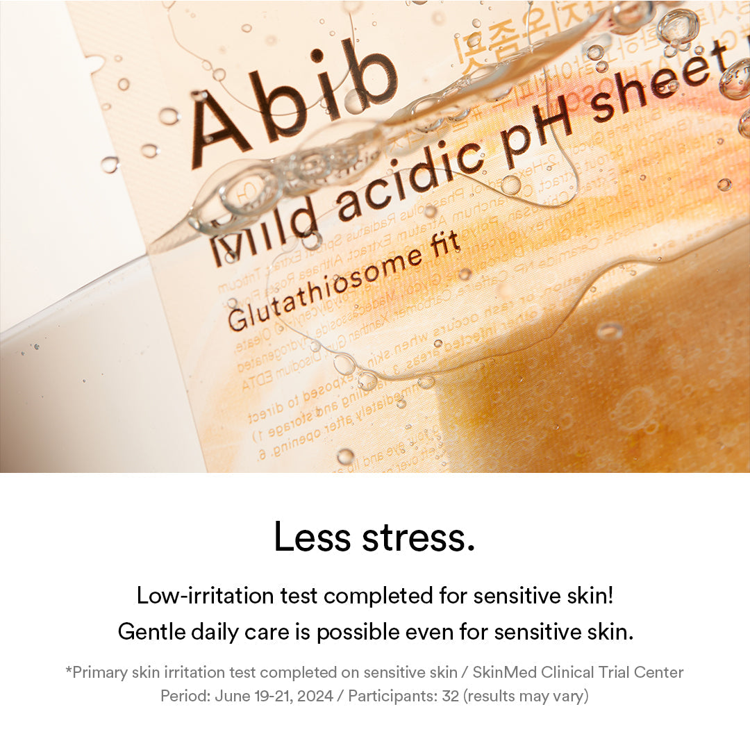 Abib Mild Acidic pH Sheet Mask Glutathiosome Fit, Box of 10 (Exp 09/27)
