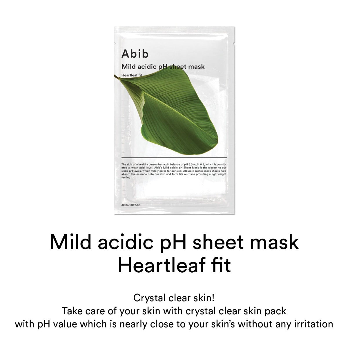 Abib Mild Acidic pH Sheet Mask Heartleaf Fit, Box of 10 (Exp 10/27)
