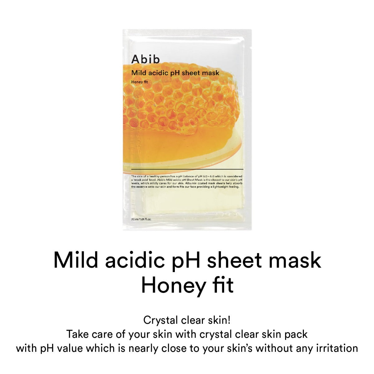 Abib Mild Acidic pH Sheet Mask Honey Fit, Box of 10 (Exp 10/27)