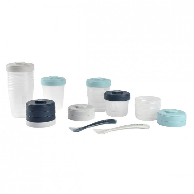 Beaba Clips Portions First Pack Meal & Food Storage Set (14pc) - Storm