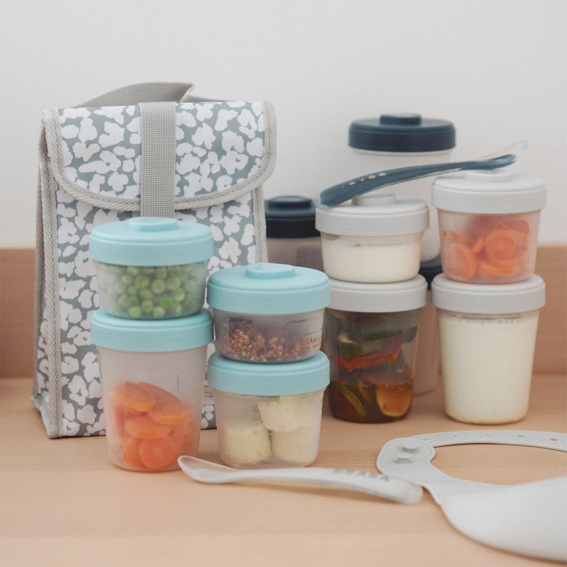 Beaba Clips Portions First Pack Meal & Food Storage Set (14pc) - Storm