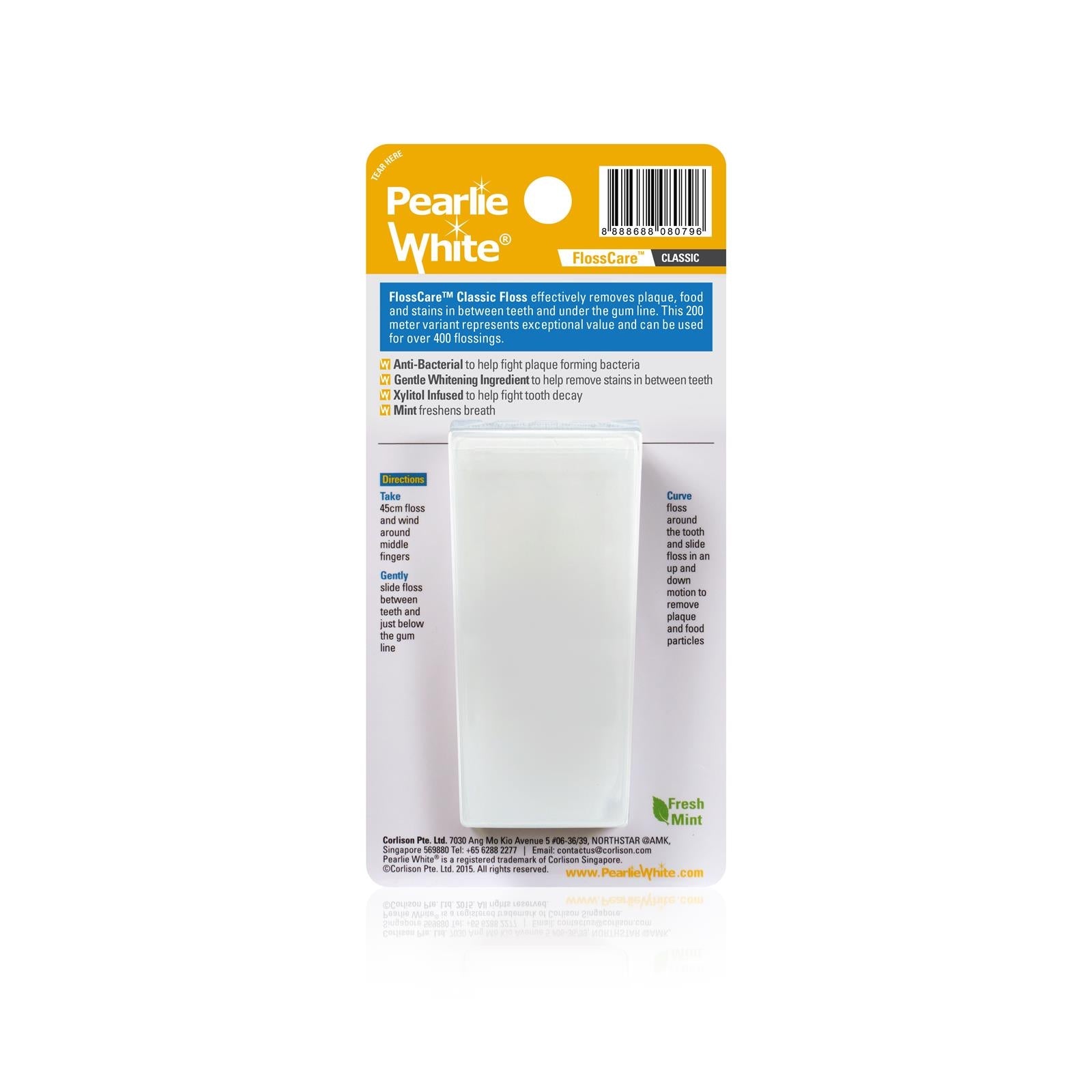 Pearlie White FlossCare Classic Waxed Mint Floss (200m) - exp 11/27