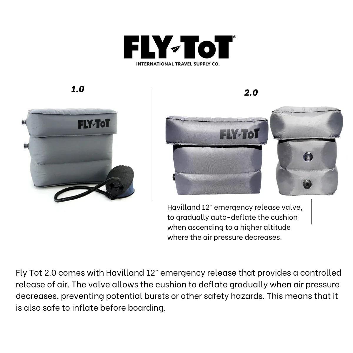 Fly Tot Original 2.0 Inflatable Airplane Cushion (Includes Pump +