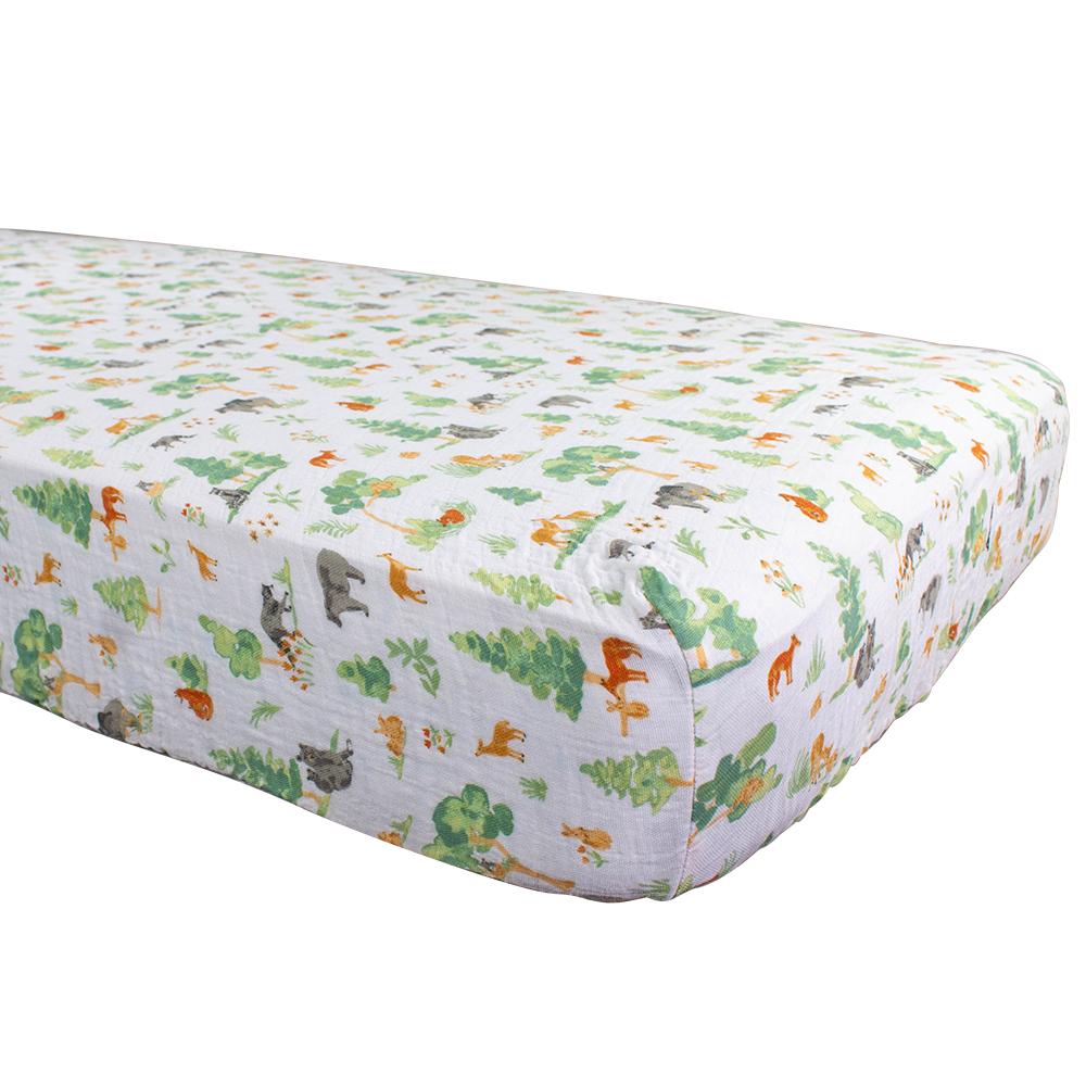 Bebe Au Lait Classic Muslin Fitted Crib Sheet (70x130cm) (18 Designs) - Pupsik Singapore