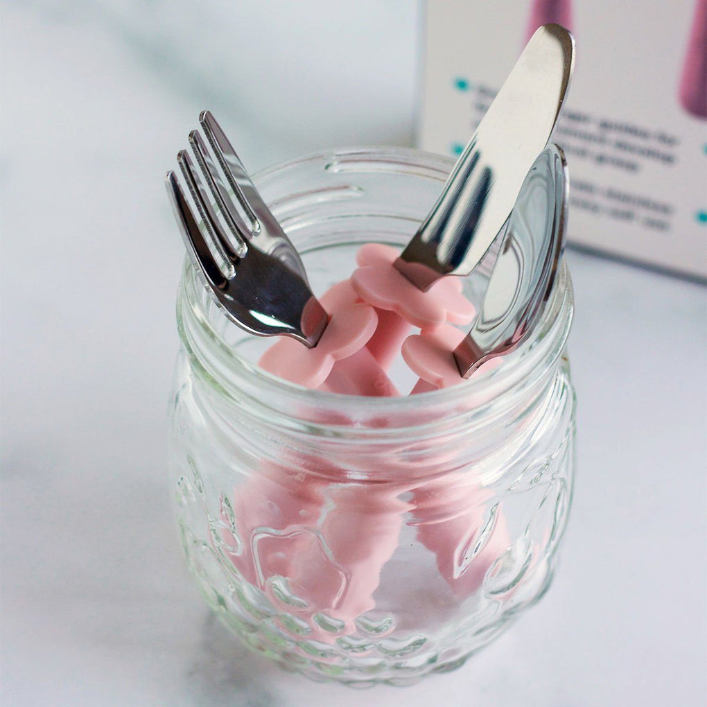 Grabease Stainless Steel Toddler Utensil Set - Fork, Knife & Spoon (3 Colors) - Pupsik Singapore