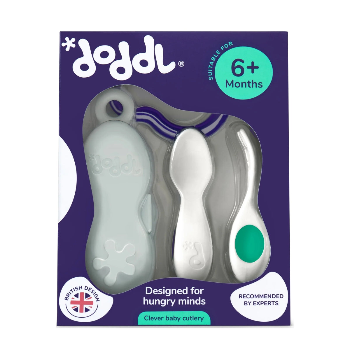 Doddl Baby Fork & Spoon Cutlery Set with Case, 6M+ (2 Colors)