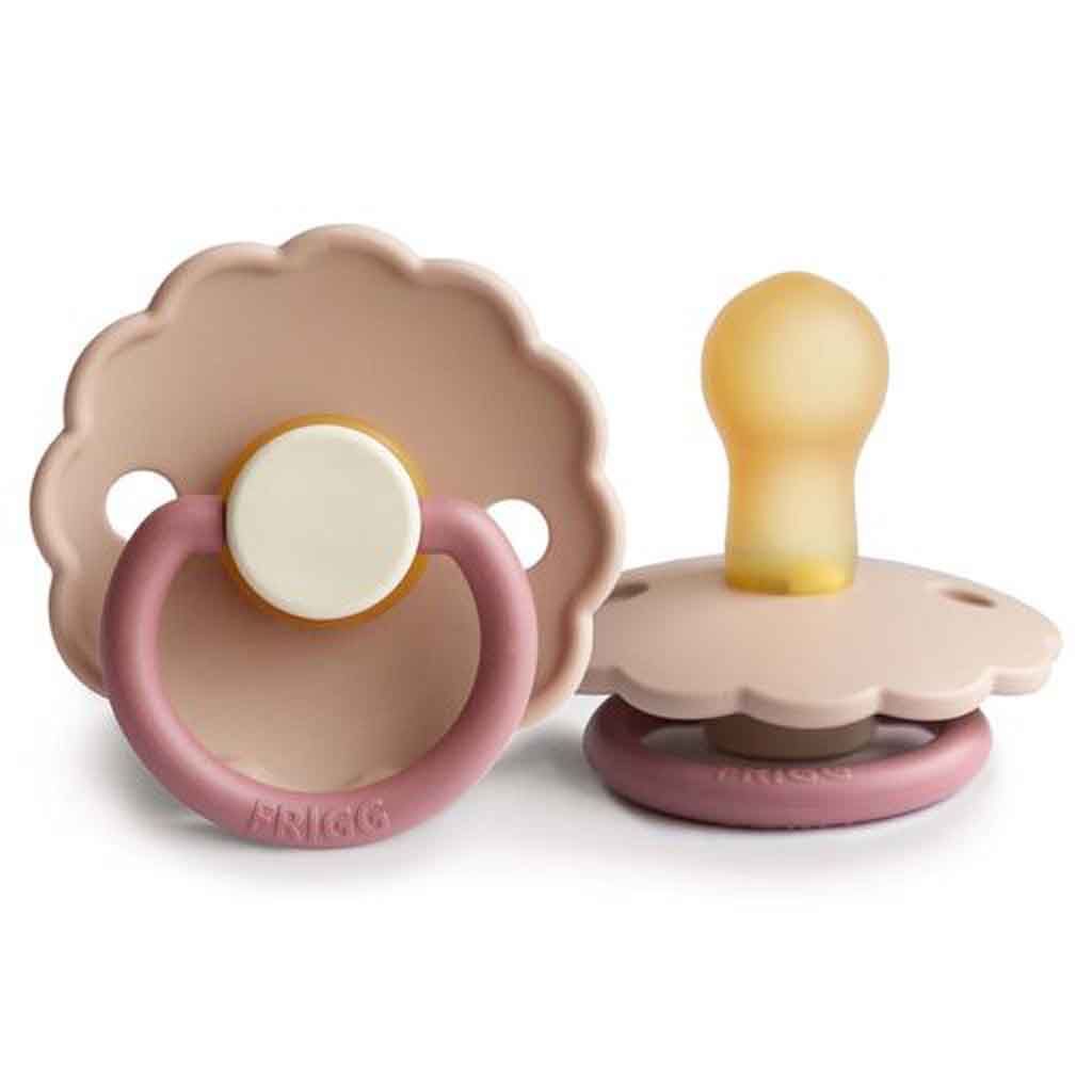 FRIGG Daisy Latex Baby Pacifiers, 1pk – Peony (2 Sizes)