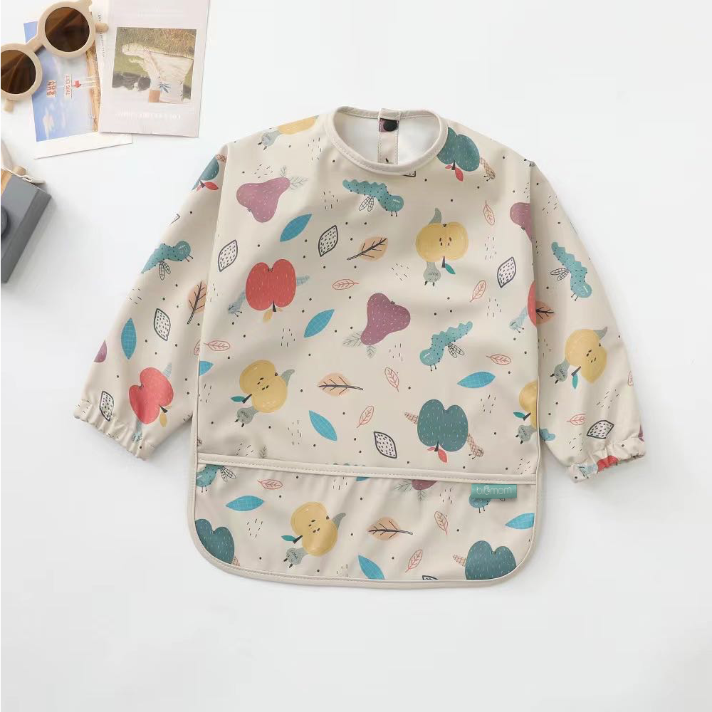 Biomom Baby Smock Bib - Apples and Pears (2 Sizes)