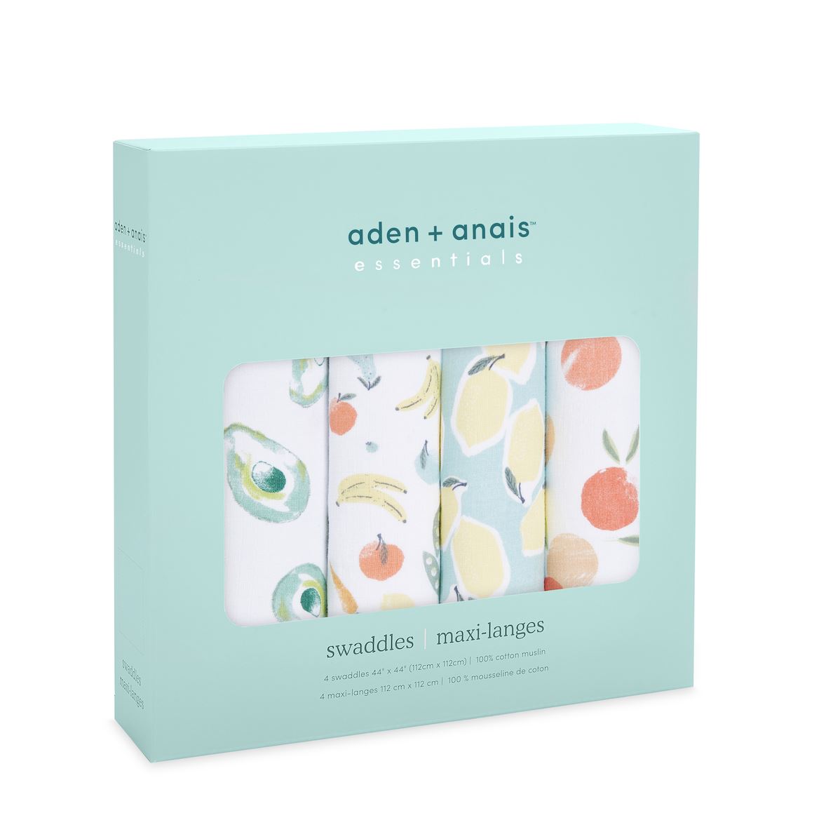 Aden Anais Essentials Muslin Cotton Swaddle (44 x 44 in), 4pk (31 Designs) - Pupsik Singapore