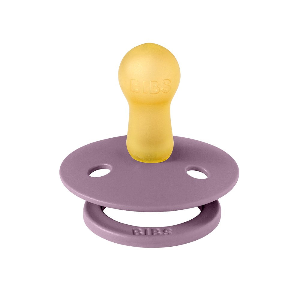 Bibs Round Colour Pacifier (2pk) - Fossil Grey/Mauve (2 Sizes) - Made in Denmark/EU