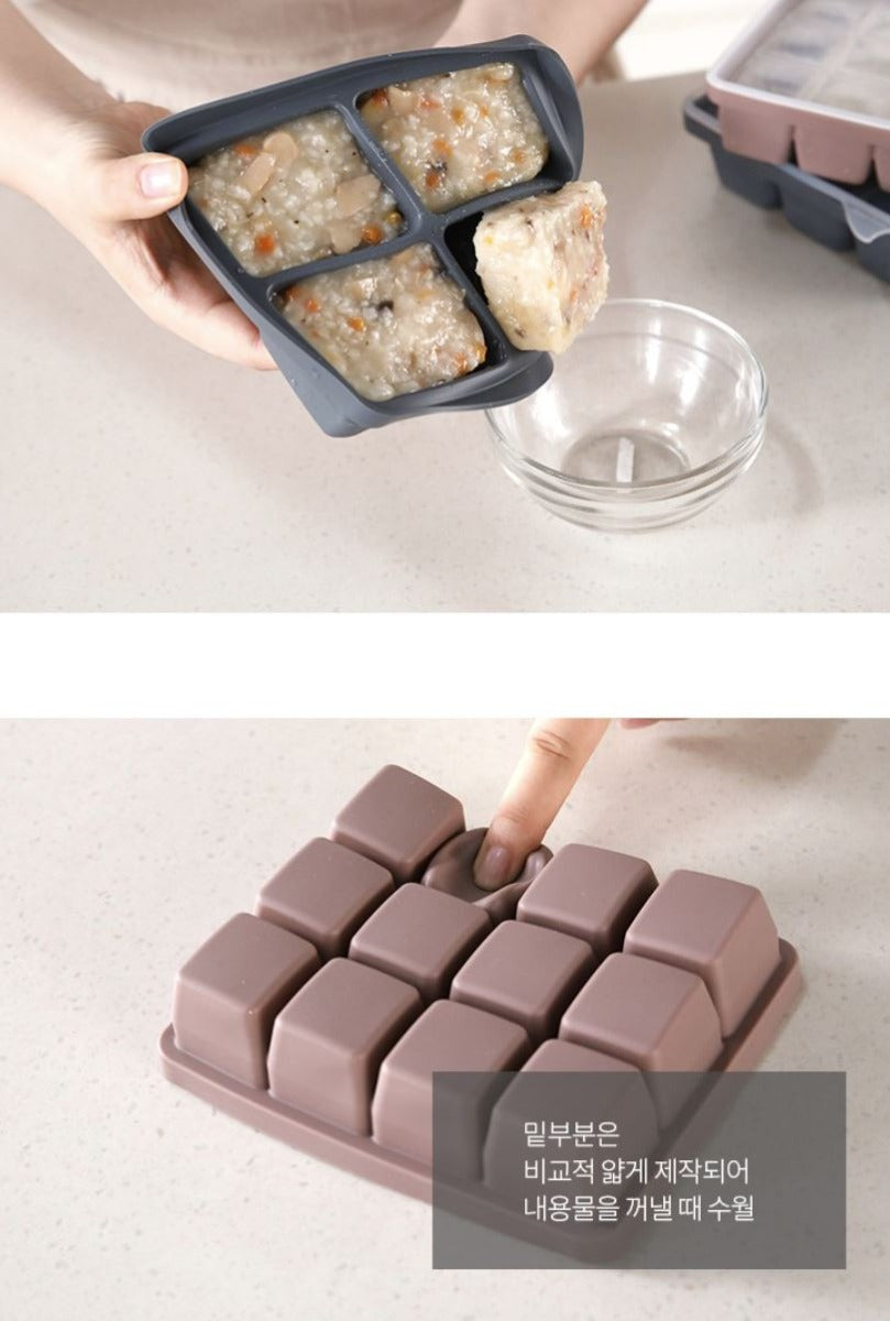 Moyuum Silicone Baby Food Freezer Tray, 4 cubes (2 Colors)
