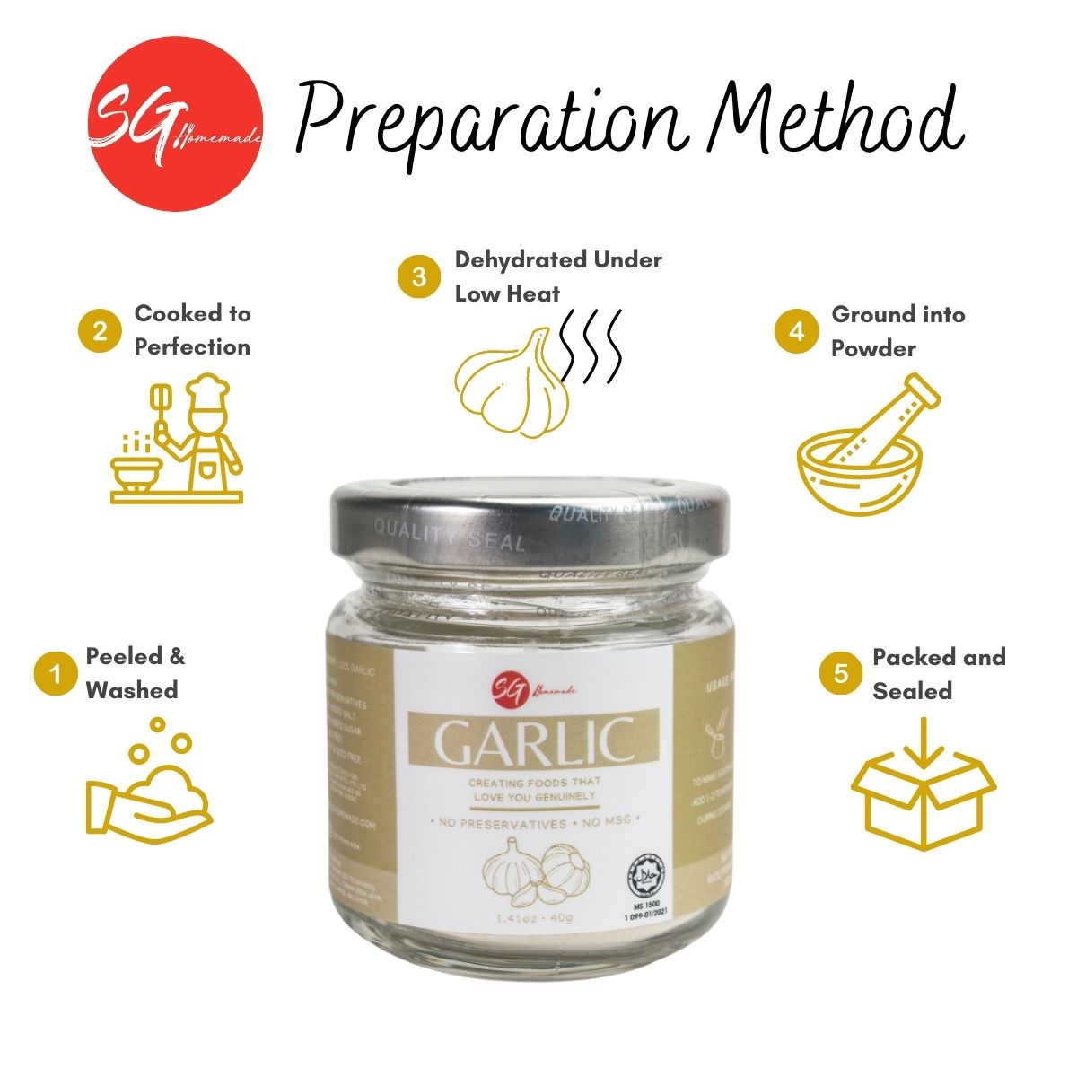 SG Homemade Garlic Powder, 40g (Exp 05/26)