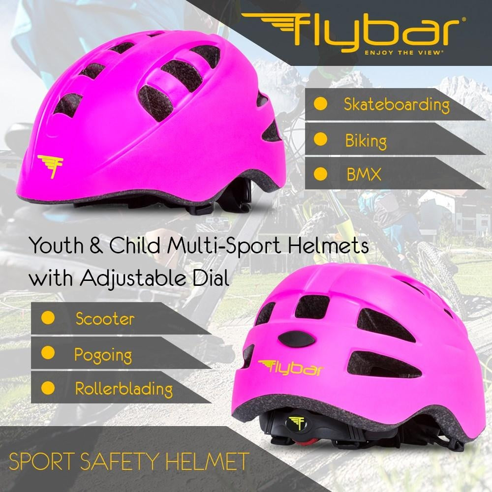 Flybar Junior Sports Helmet - Pink - Pupsik Singapore