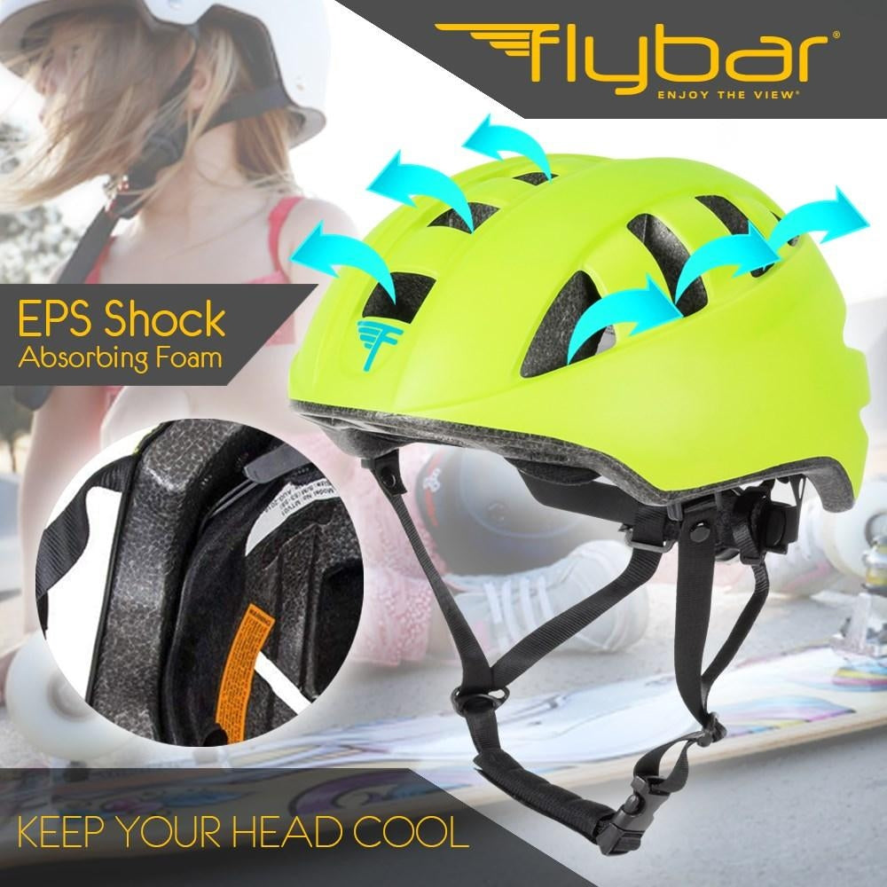 Flybar Junior Sports Helmet - Green - Pupsik Singapore
