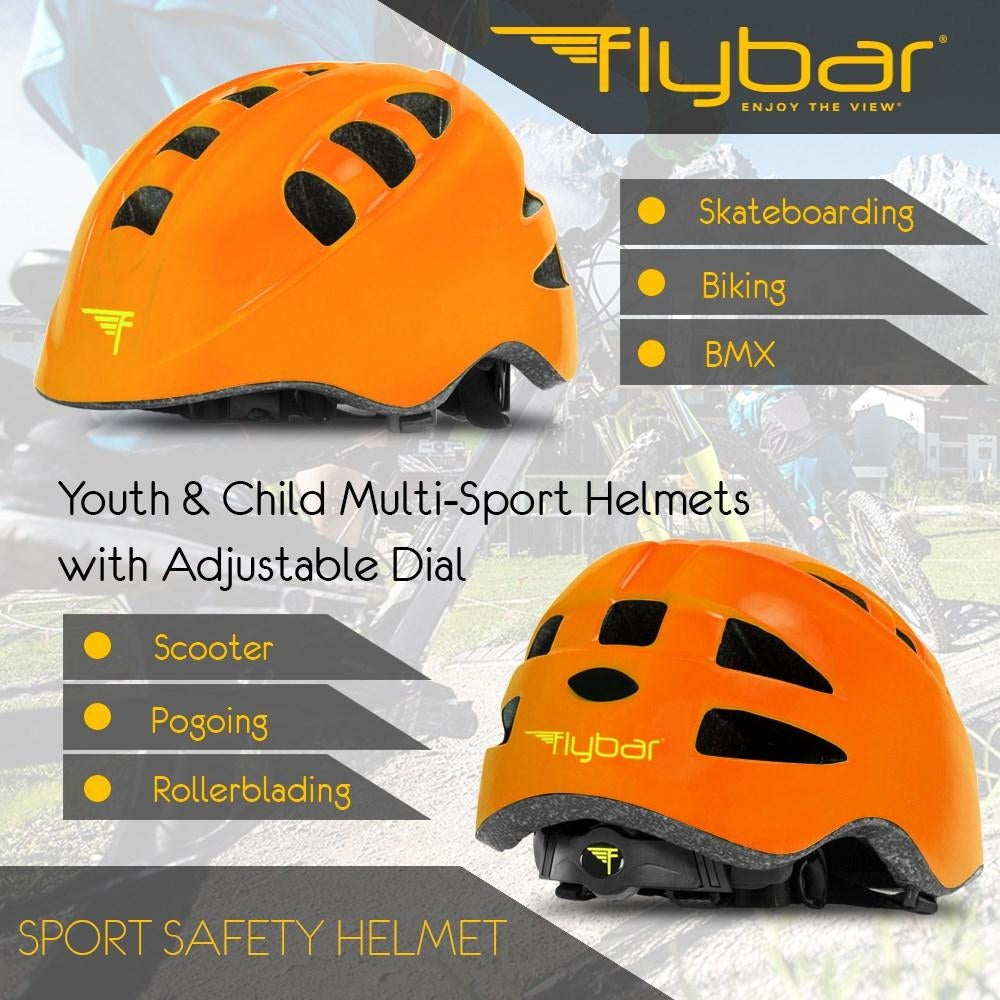 Flybar Junior Sports Helmet - Orange - Pupsik Singapore