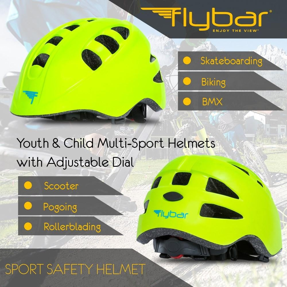 Flybar Junior Sports Helmet - Green - Pupsik Singapore