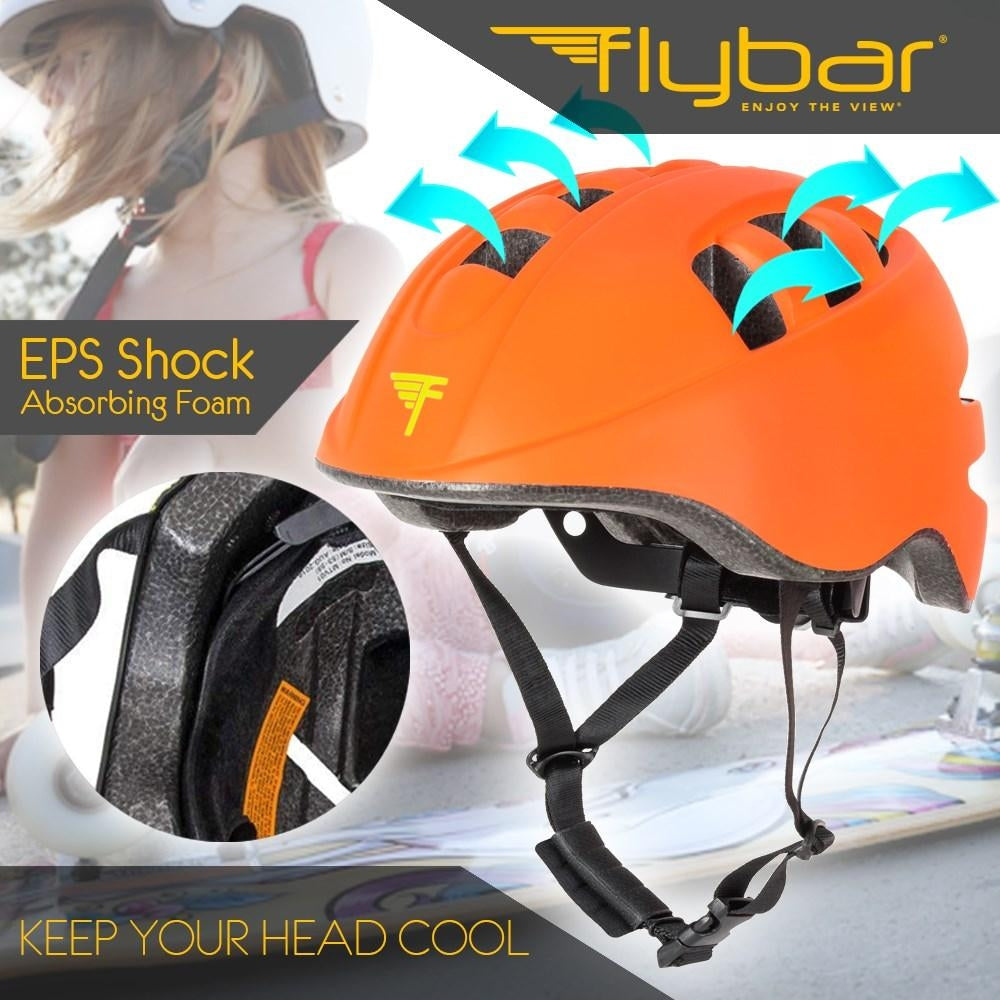 Flybar Junior Sports Helmet - Orange - Pupsik Singapore