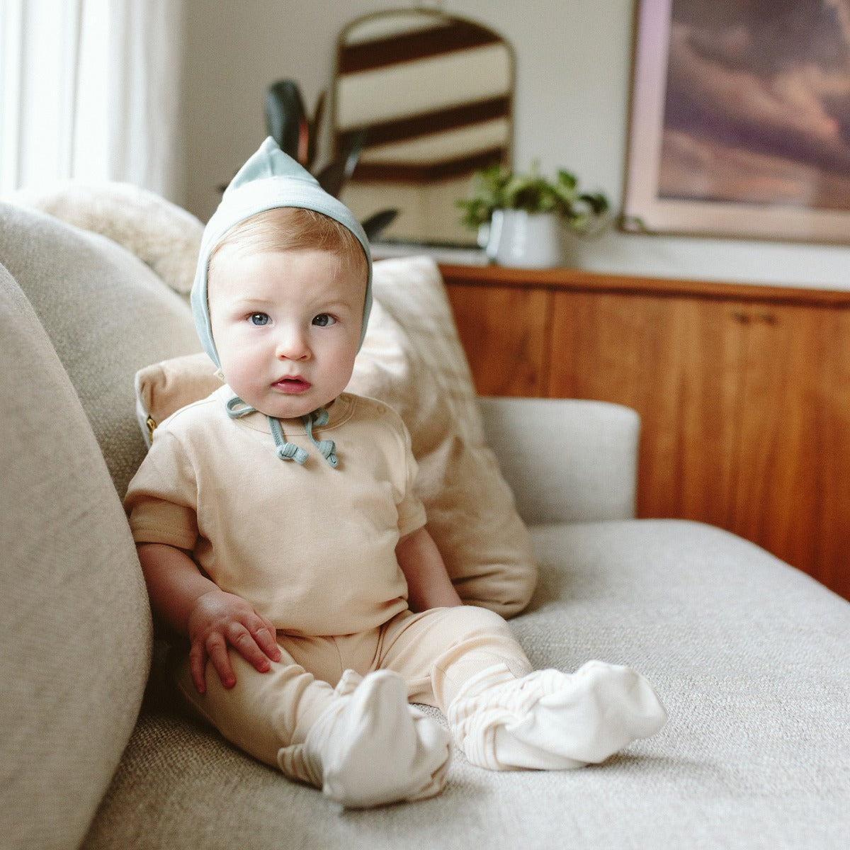 Goumi x Pupsik Bamboo Stay On Booties – Dune Stripes (2 sizes) - Pupsik Singapore