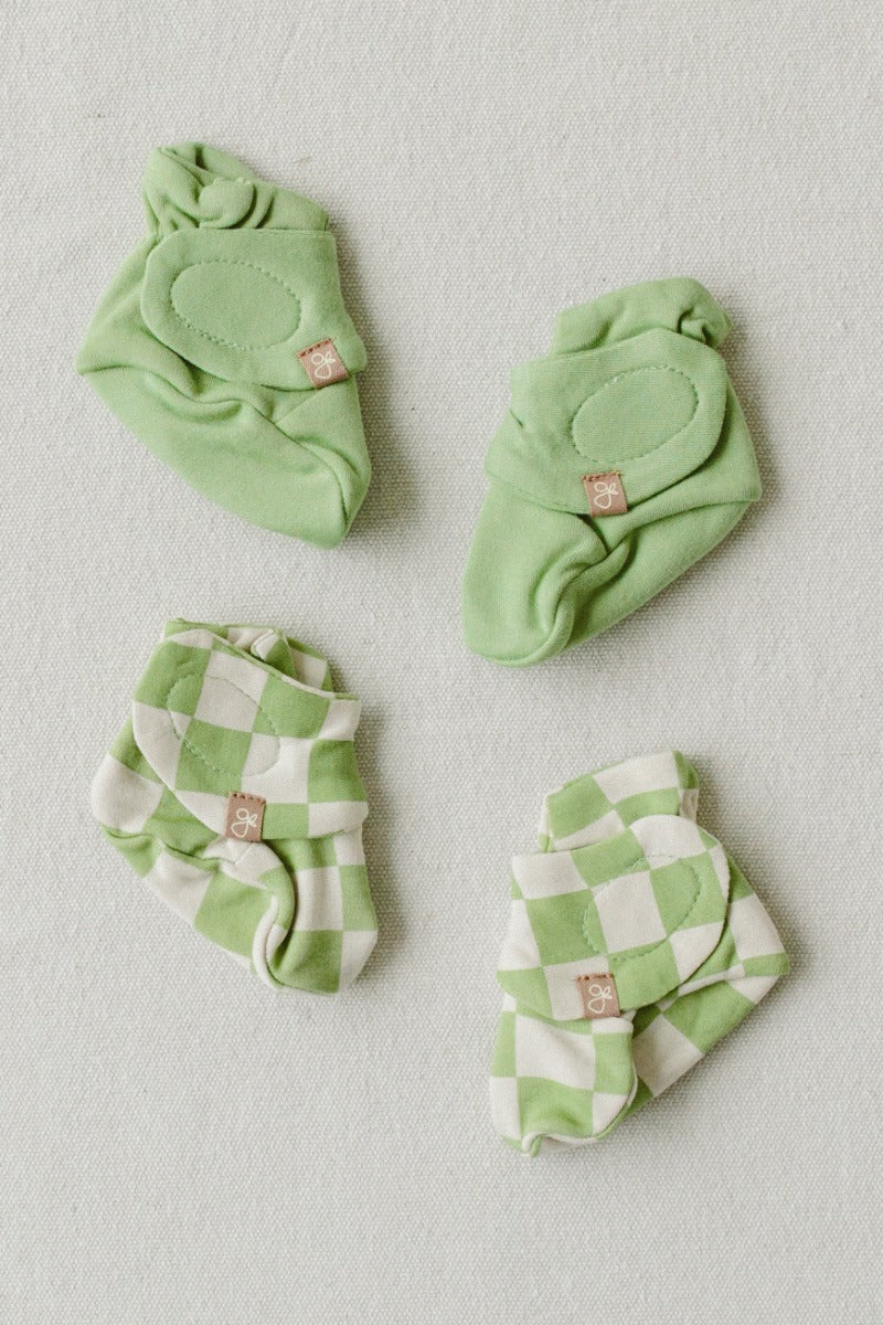 [Gift Box] Goumiboots Bamboo & Organic Cotton Booties - Matcha + Cabana Green (2pk) (2 Sizes)