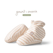 Goumi x Pupsik Bamboo Stay On Booties – Dune Stripes (2 sizes)
