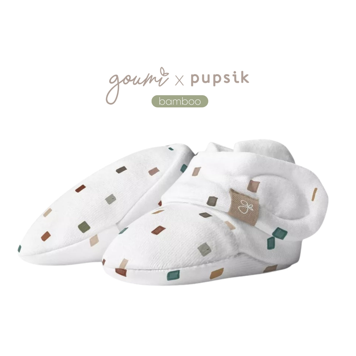 Goumi x Pupsik Bamboo Stay On Booties – City Blocks (3 sizes)