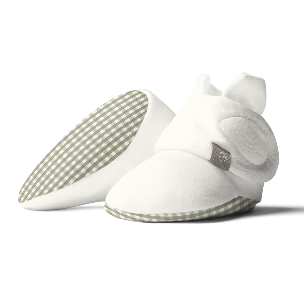 Goumi x Pupsik Bamboo Stay On Booties – Green Gingham (2 sizes) - Pupsik Singapore