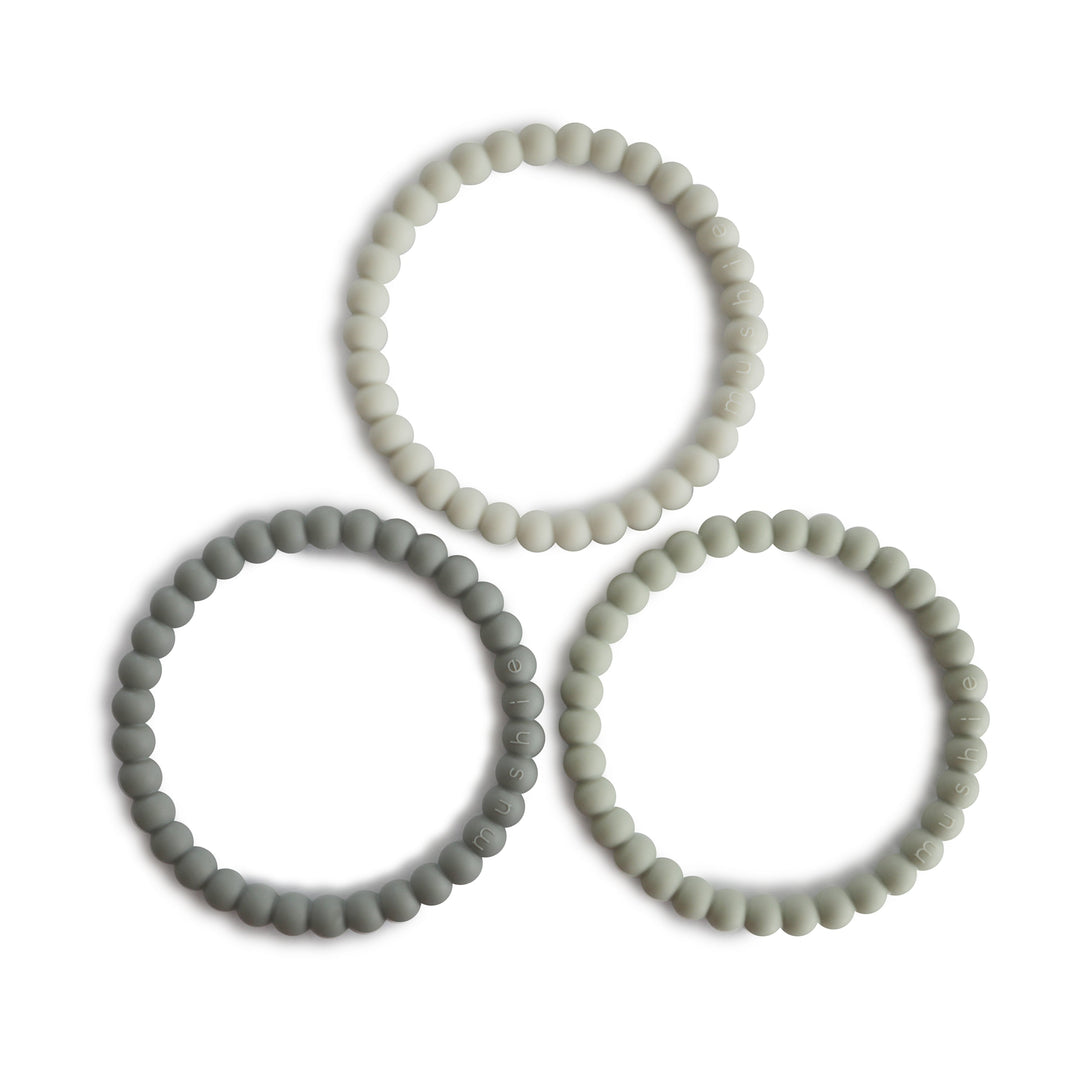 Mushie Pearl Teether Bracelet, 3pk (6 Colors) - Pupsik Singapore