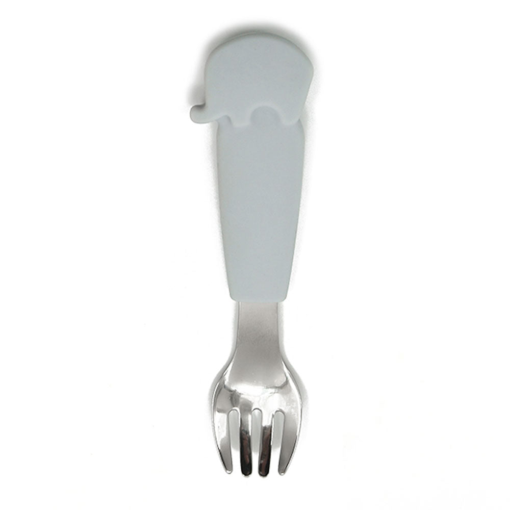 Biomom Silicone Handle Stainless Steel Little Fork (4 Designs) - Pupsik Singapore