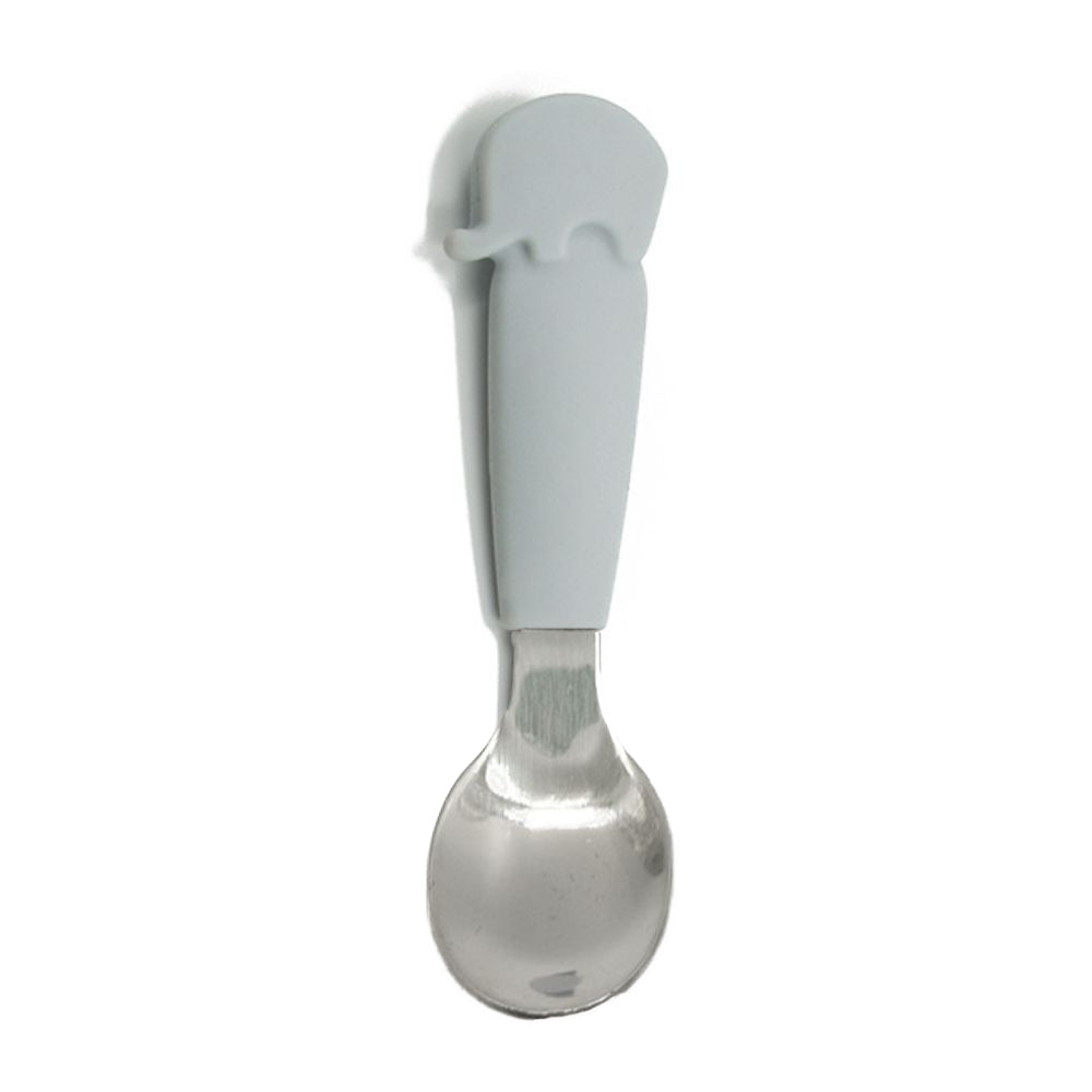 Biomom Silicone Handle Stainless Steel Little Spoon (8 Designs) - Pupsik Singapore