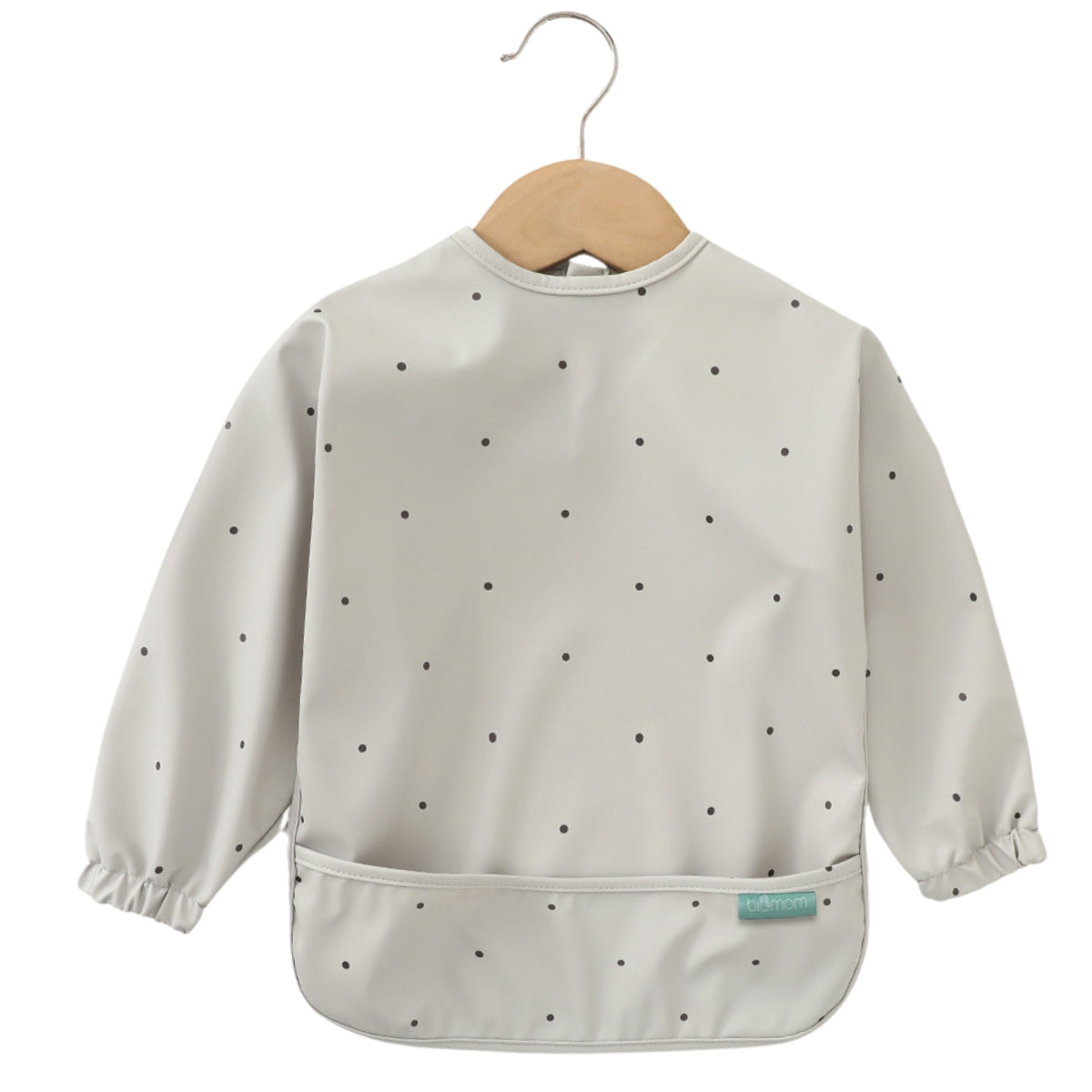 Biomom Baby Smock Bib - Grey Dots (2 Sizes)