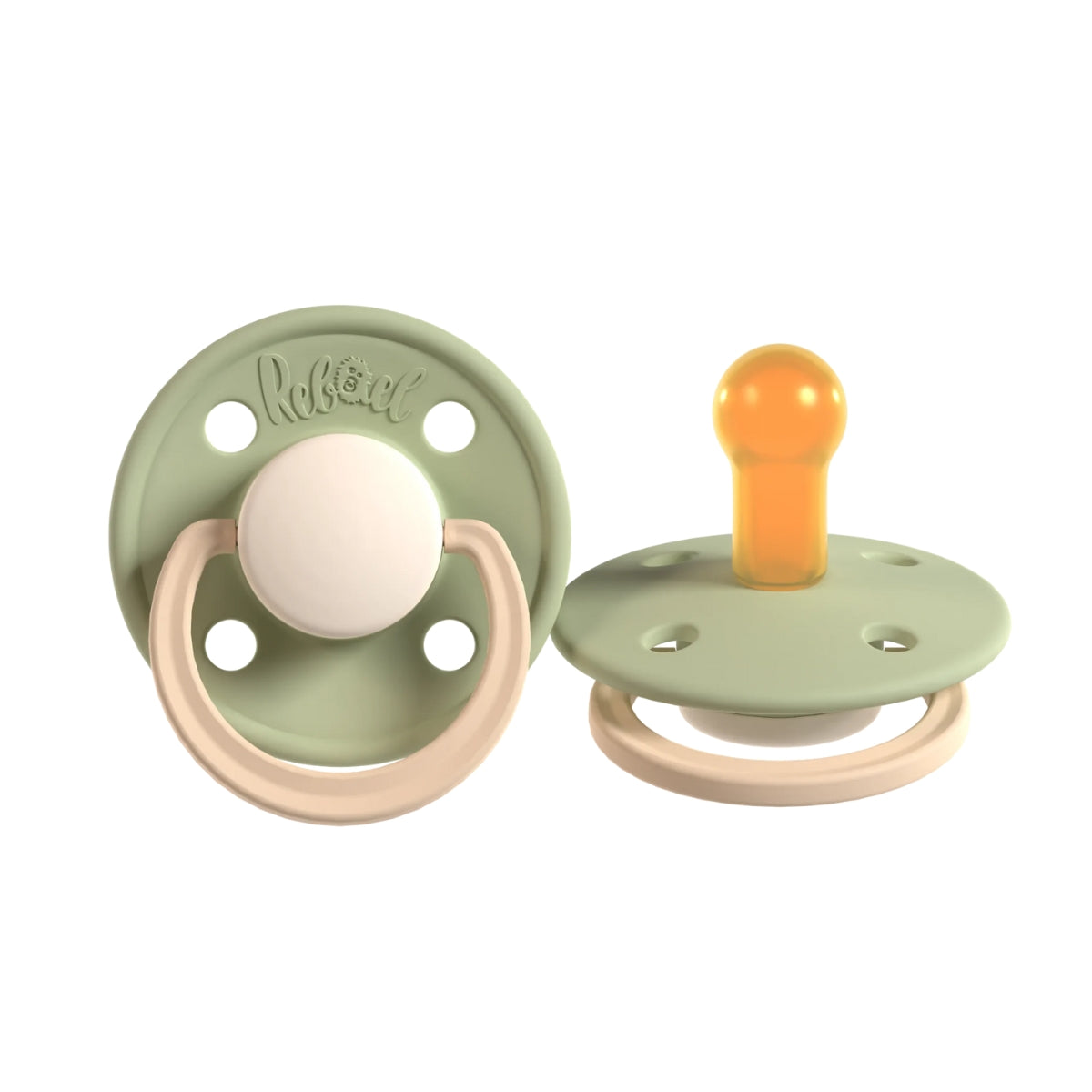 Rabael Duo Natural Rubber Round Pacifiers, 2pk - Cloudy Pearly Lion / Frosty Pearly Dolphin (1 Size)