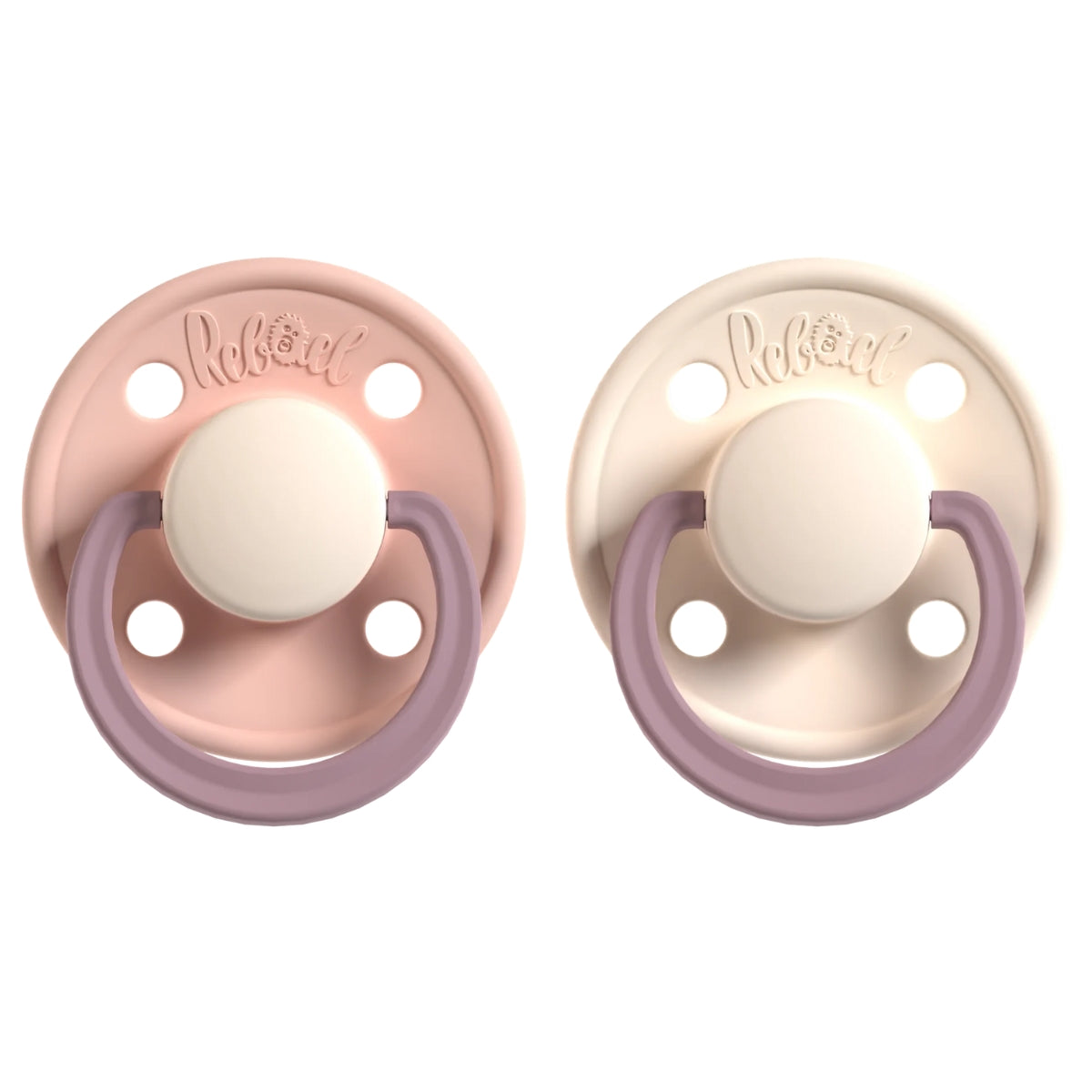 Rabael Duo Natural Rubber Round Pacifiers, 2pk -  Tornado Pearly Rhino / Frosty Pearly Rhino (2 Sizes)