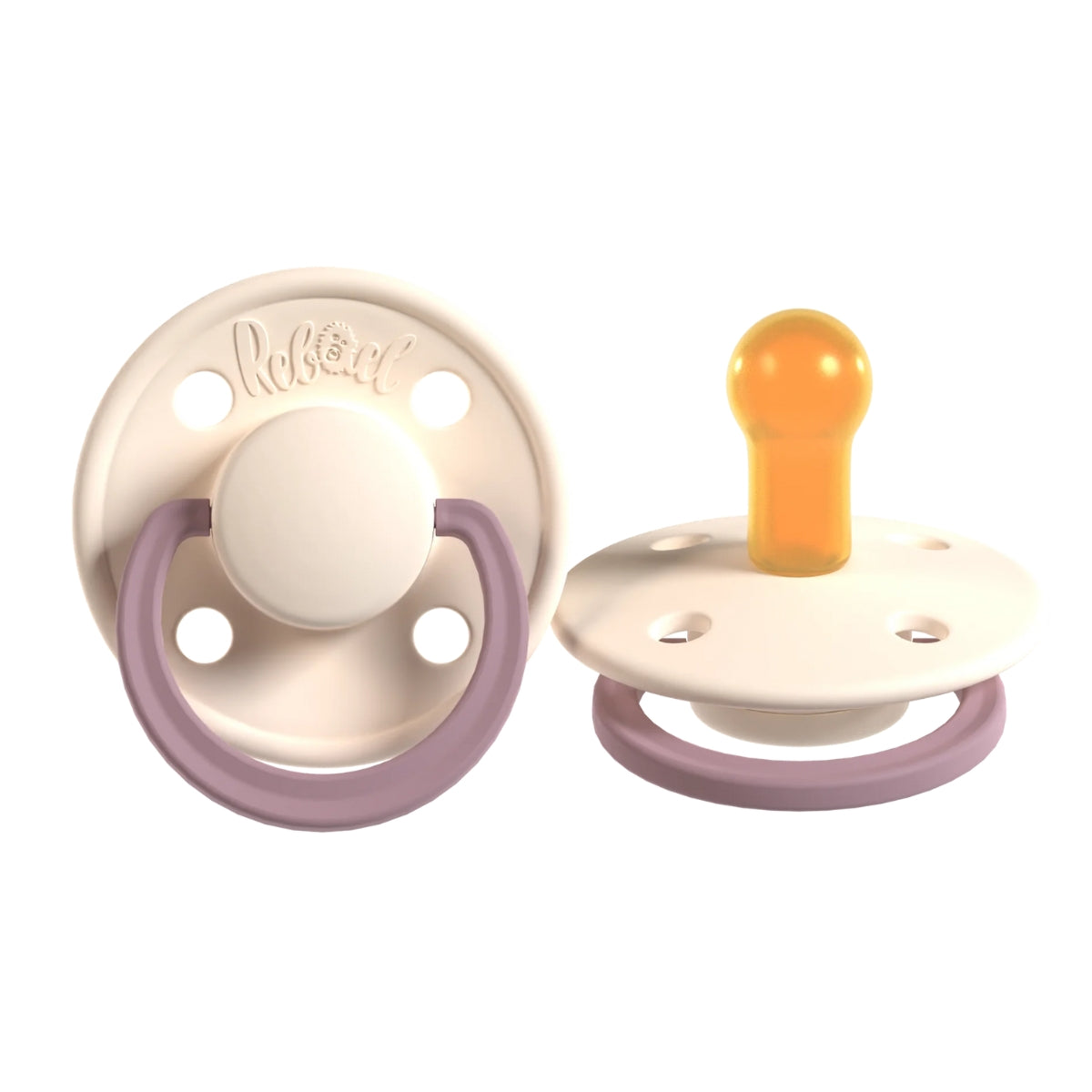 Rabael Duo Natural Rubber Round Pacifiers, 2pk -  Tornado Pearly Rhino / Frosty Pearly Rhino (2 Sizes)