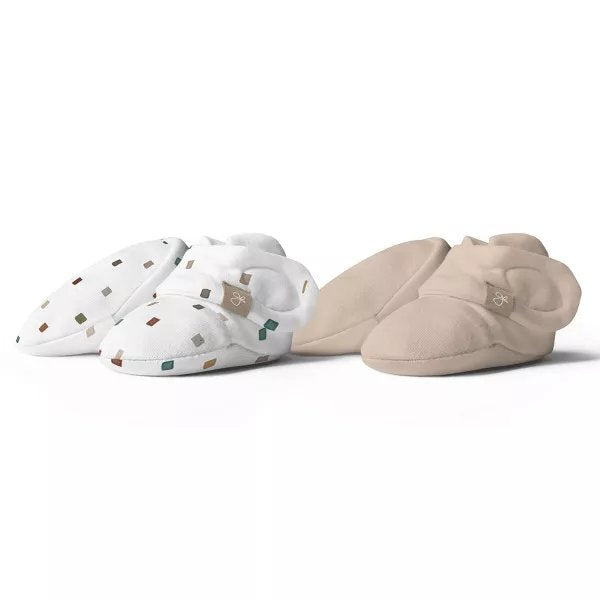 [Gift Box] Goumiboots Bamboo & Organic Cotton Booties - City Blocks & Sandstone (2pk) (2 Sizes)