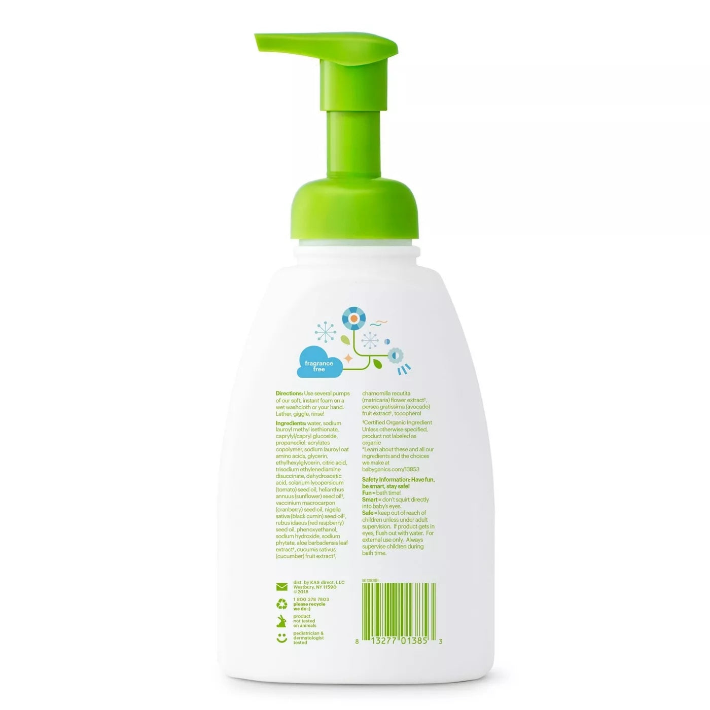 Babyganics Shampoo & Body Wash - Fragrance Free (473ml) - Exp 11/26