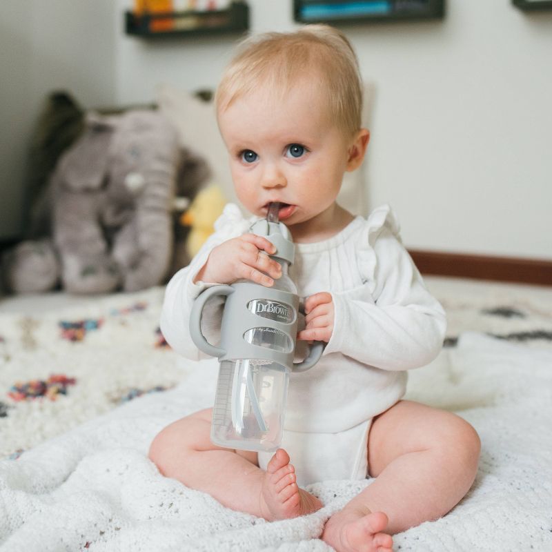 Dr. Brown's Milestones Sippy Bottle w Handles (Narrow) (8oz) (2 Colours)