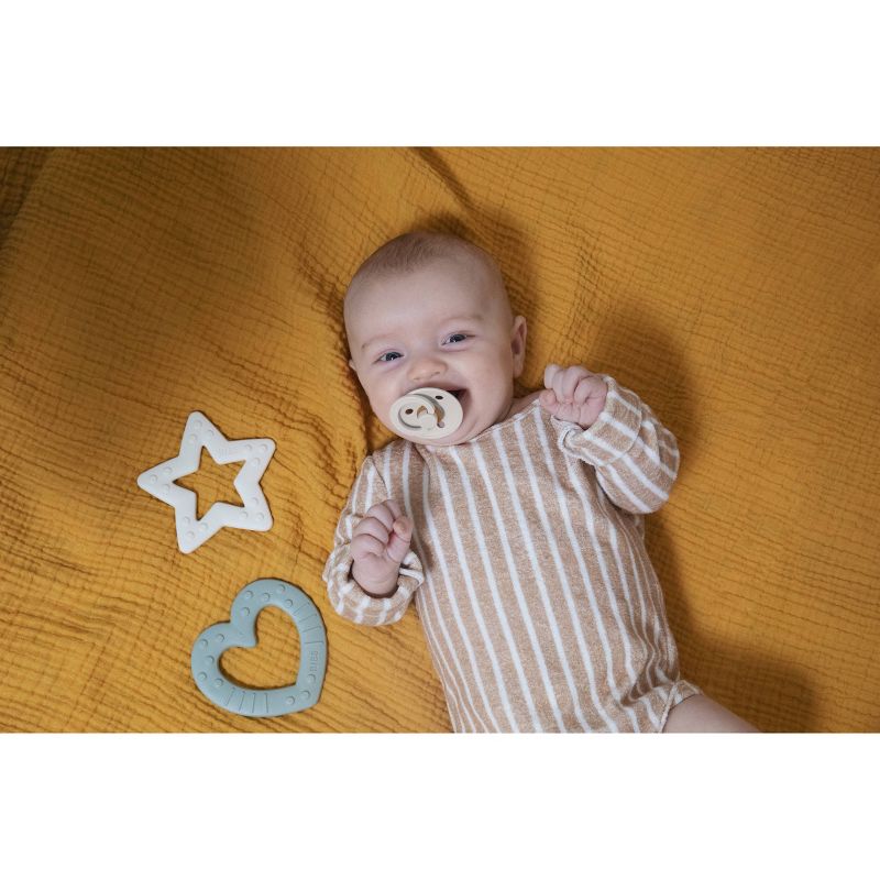 Bibs Round Colour Pacifier (2pk) - Ivory Blush  (2 Sizes) - Made in Denmark/EU