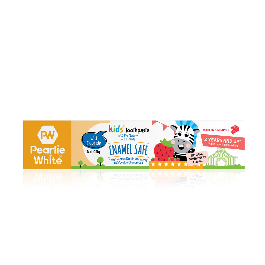 Pearlie White Enamel Safe Kids’ Fluoride Toothpaste (Strawberry) 45g - exp 02/27