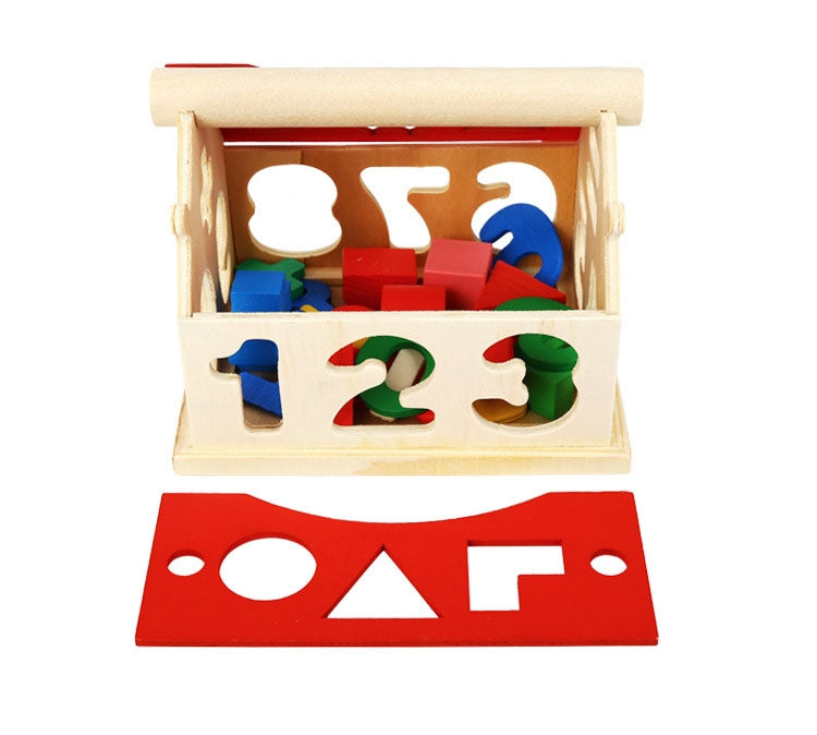 Numbers & Shapes Sorting Wooden Block House