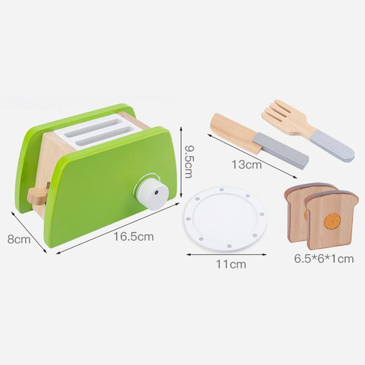 Wooden Toaster Set - Green