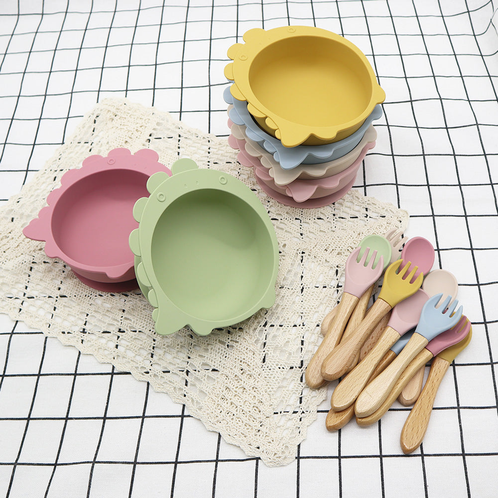Biomom Baby Silicone Dinosaur Suction Bowl (5 Colours)
