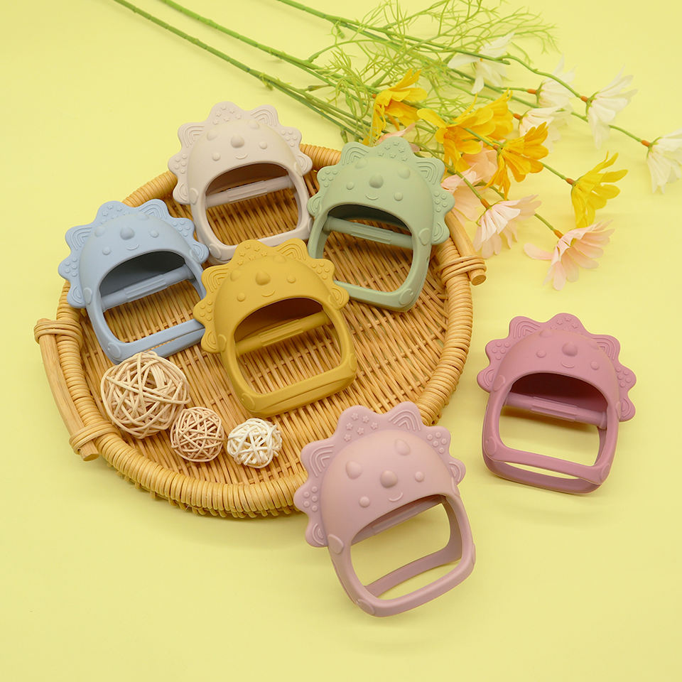 Biomom Silicone Baby Teething Mitten, Dinosaur (6 Colours)