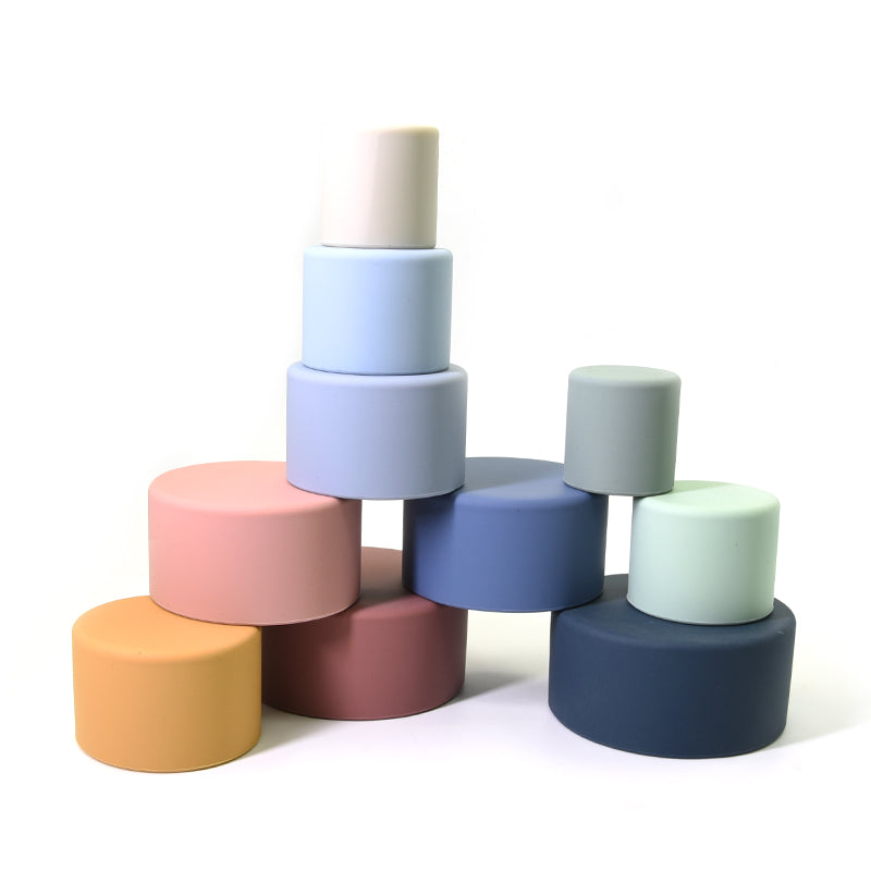 Biomom Silicone Cup Stacking Toy, 5pcs - Orange