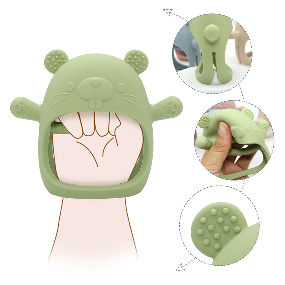 Biomom Silicone Baby Teething Mitten, Groundhog (6 Colours)