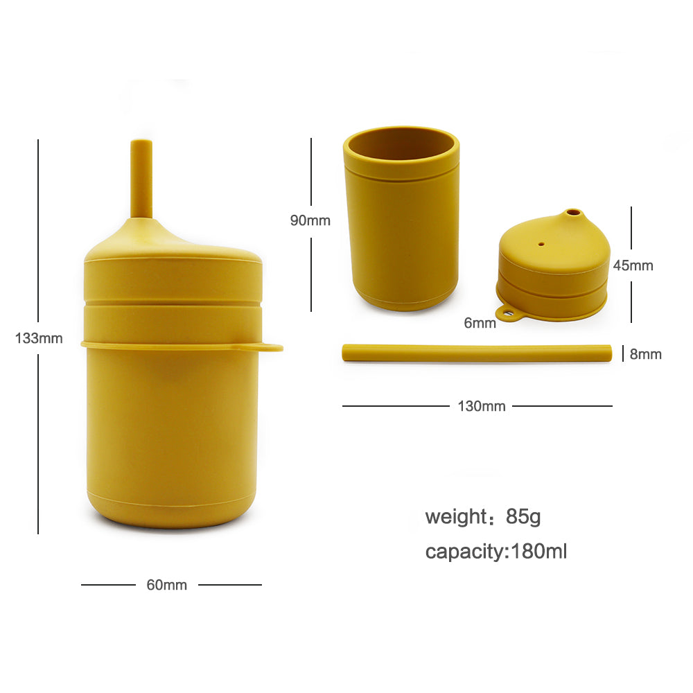 Biomom Silicone Training Straw Cup, 180ml (12 colors)