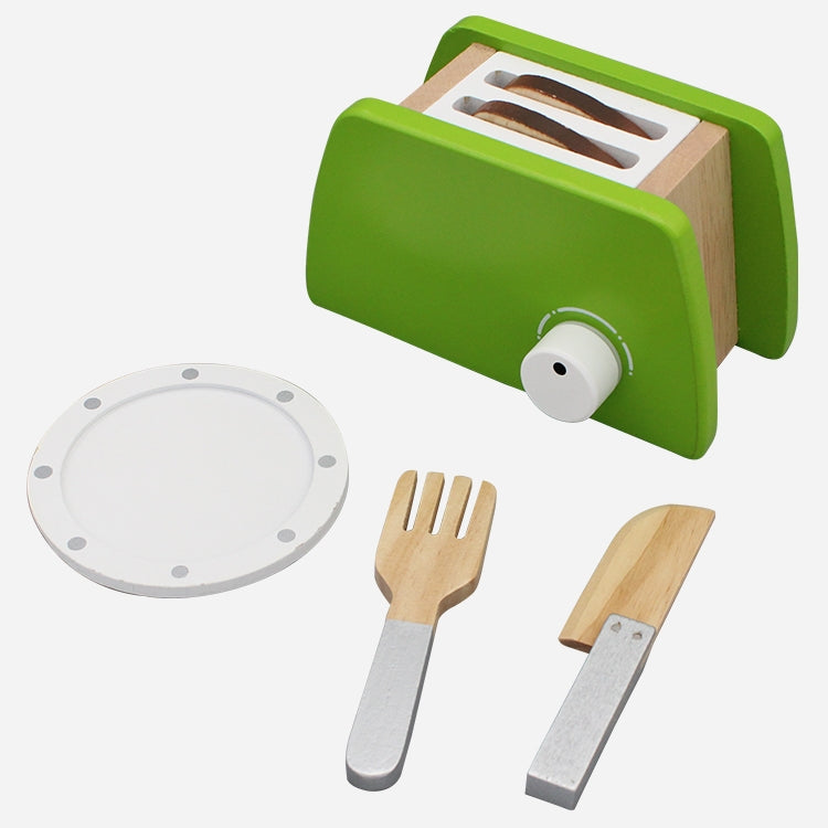 Wooden Toaster Set - Green