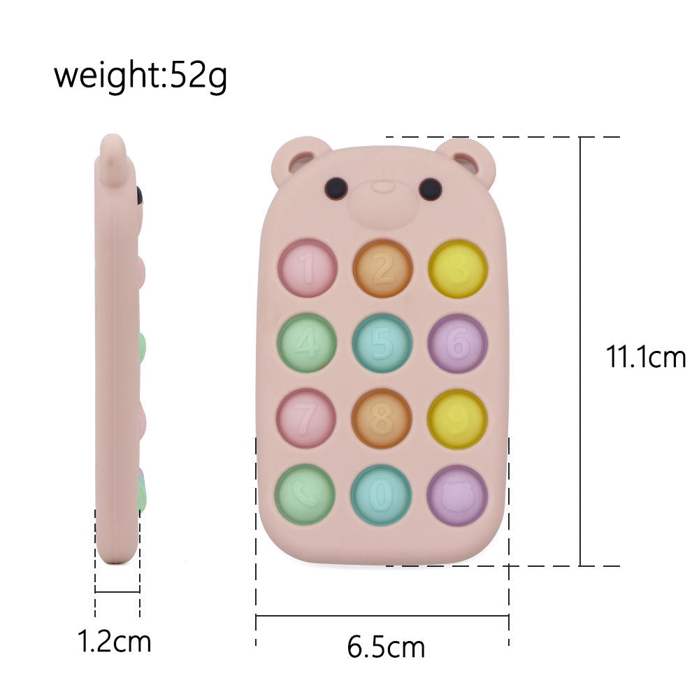 Biomom Pop It Bubble Bear Phone Fidget Toy (3 Colors)