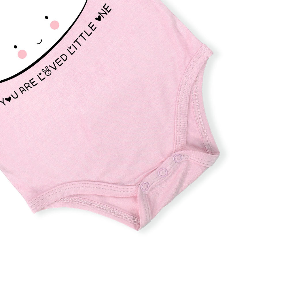 Petelulu Bamboo Short-Sleeves Onesie, Cloud - Pink (4 Sizes)