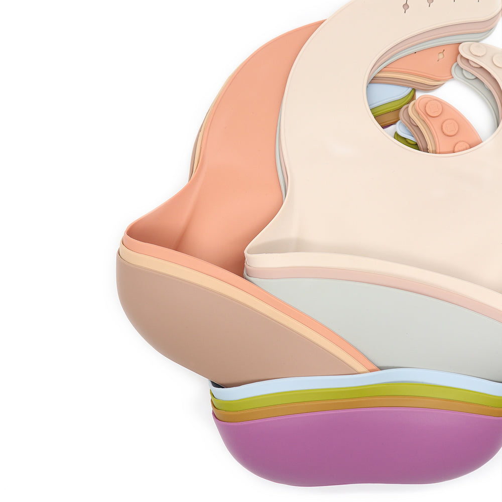 Biomom Silicone Plain Round Baby Bib (16 colors)