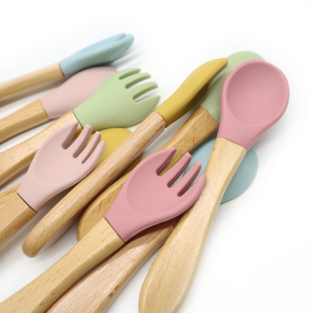 Biomom Wooden Silicone Fork (2 Colours)